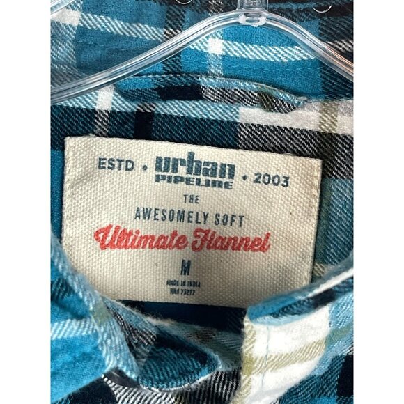 Urban Pipeline The Awesomely Soft Ultimate Flannel Boys M Button Up Plaid Shirt - Picture 2 of 5